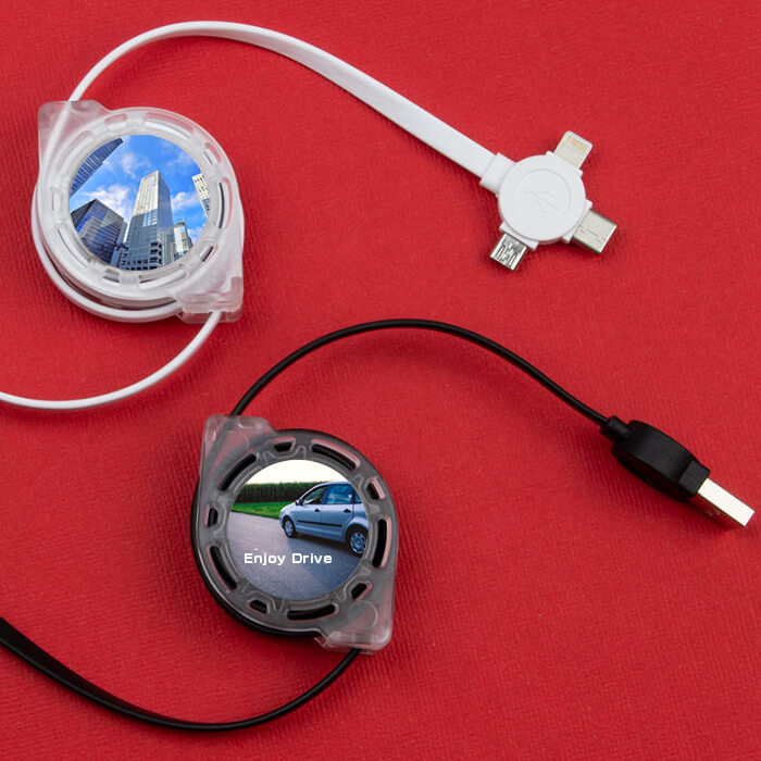 3in1コードリール式クリアケーブル 3R-FBC01 3in1コードリール式クリアケーブル 3R-FBC01